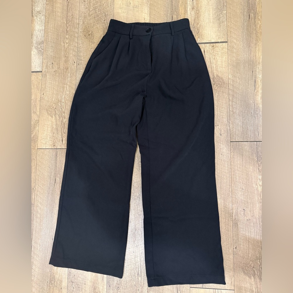 OZMA Black Textured Trousers